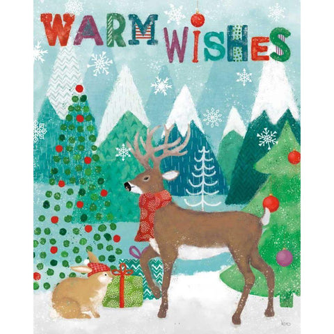 Festive Forest III Black Modern Wood Framed Art Print by Charron, Veronique
