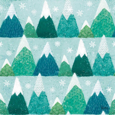 Festive Forest Pattern IIB Black Ornate Wood Framed Art Print with Double Matting by Charron, Veronique