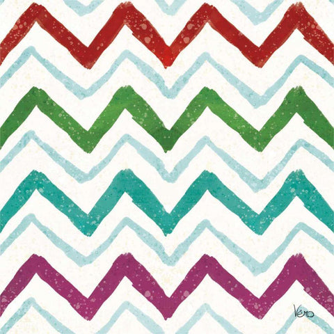 Festive Forest Pattern VIIIA White Modern Wood Framed Art Print with Double Matting by Charron, Veronique