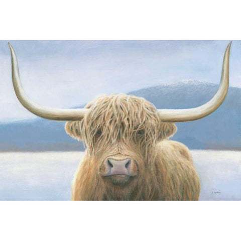 Highland Cow Gold Ornate Wood Framed Art Print with Double Matting by Wiens, James