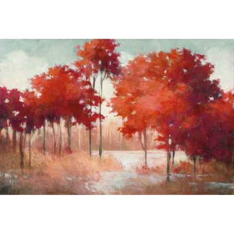 Autumn Lake Gold Ornate Wood Framed Art Print with Double Matting by Purinton, Julia