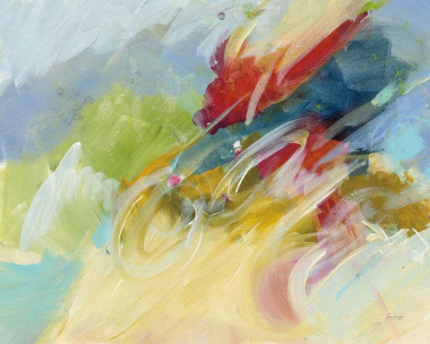 Happy White Modern Wood Framed Art Print with Double Matting by Griggs, Jan