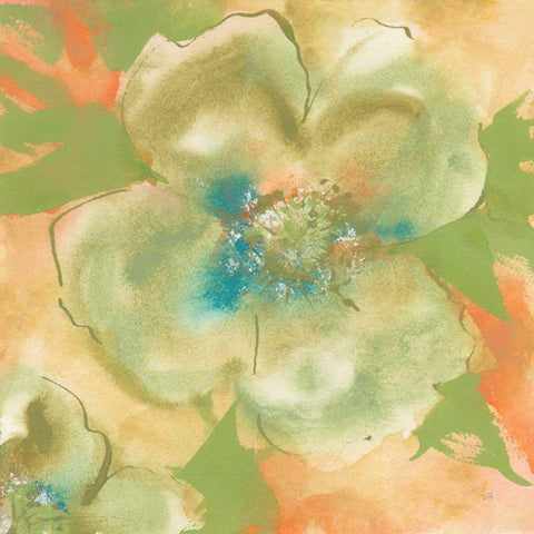 Olive Poppy I White Modern Wood Framed Art Print by Paschke, Chris