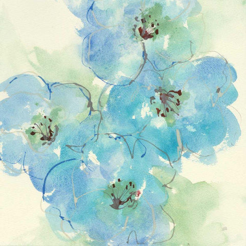 Japanese Quince II White Modern Wood Framed Art Print with Double Matting by Paschke, Chris