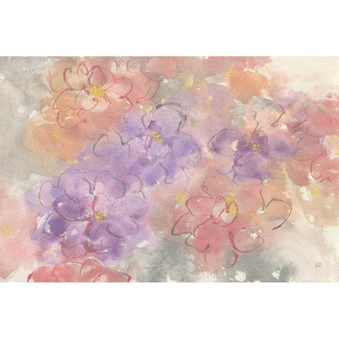 Intimate Freesia Black Modern Wood Framed Art Print with Double Matting by Paschke, Chris