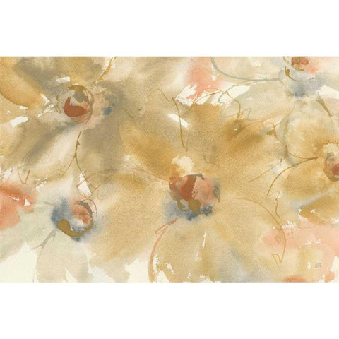 Neutral Blooms Gold Ornate Wood Framed Art Print with Double Matting by Paschke, Chris