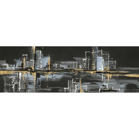 Urban Gold II Black Modern Wood Framed Art Print by Paschke, Chris