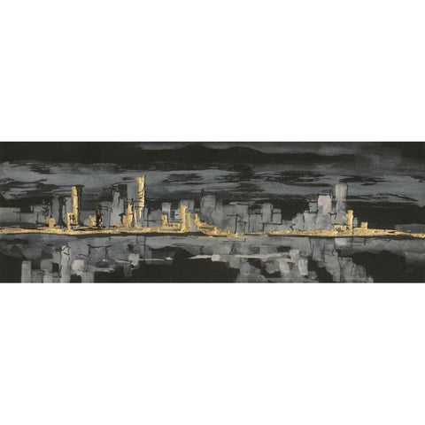 Urban Gold IV Black Modern Wood Framed Art Print by Paschke, Chris