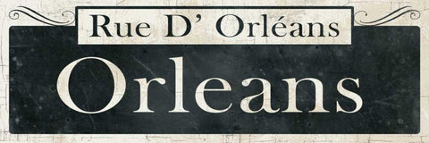 French Quarter Sign II Black Ornate Wood Framed Art Print with Double Matting by Wild Apple Portfolio