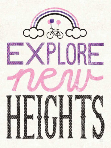 Explore New Heights Pink Purple Black Ornate Wood Framed Art Print with Double Matting by Mullan, Michael