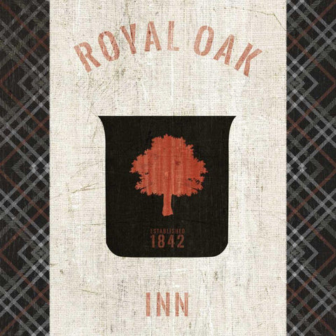Tartan Lodge Shield II Black Ornate Wood Framed Art Print with Double Matting by Wild Apple Portfolio