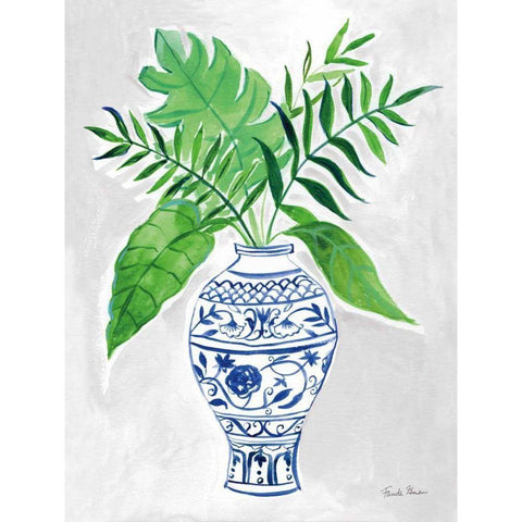 Elegant Chinoiserie I Gray White Modern Wood Framed Art Print by Zaman, Farida