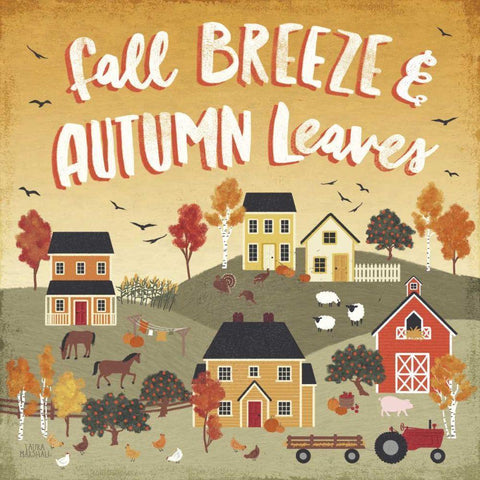 Harvest Village III Black Modern Wood Framed Art Print by Marshall, Laura