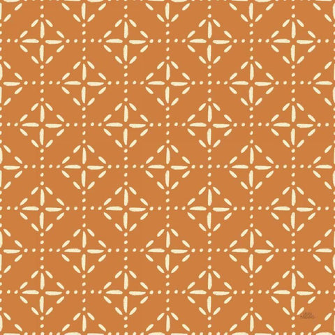Harvest Village Pattern VIIB Black Ornate Wood Framed Art Print with Double Matting by Marshall, Laura