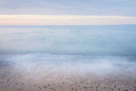 Lake Superior Beach II White Modern Wood Framed Art Print with Double Matting by Majchrowicz, Alan