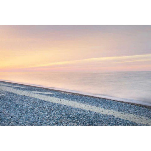 Lake Superior Beach III Black Modern Wood Framed Art Print with Double Matting by Majchrowicz, Alan