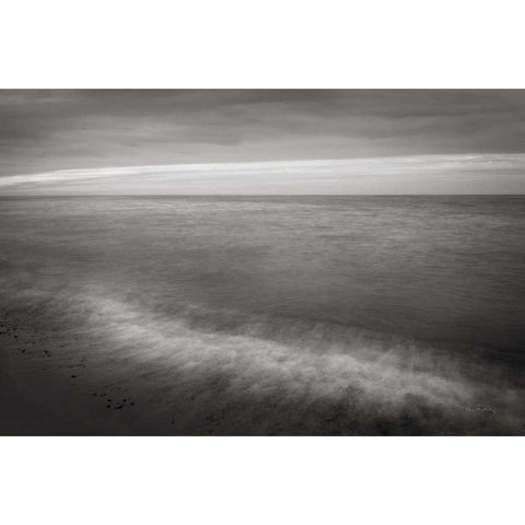 Lake Superior Beach I BW White Modern Wood Framed Art Print by Majchrowicz, Alan