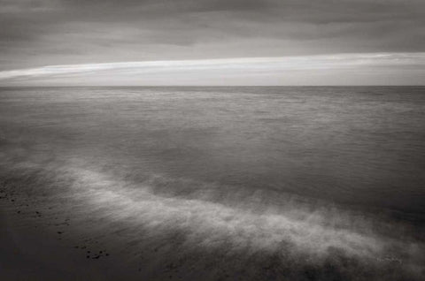 Lake Superior Beach I BW White Modern Wood Framed Art Print with Double Matting by Majchrowicz, Alan