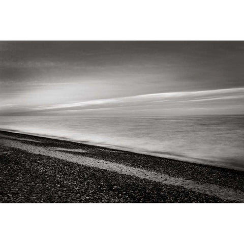 Lake Superior Beach III BW Black Modern Wood Framed Art Print with Double Matting by Majchrowicz, Alan
