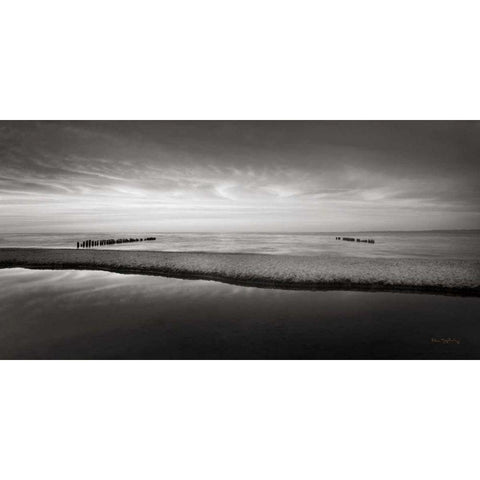 Lake Superior Beach IV BW Black Modern Wood Framed Art Print by Majchrowicz, Alan