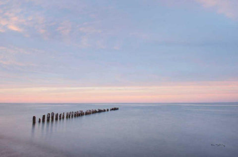 Lake Superior Old Pier II Black Ornate Wood Framed Art Print with Double Matting by Majchrowicz, Alan