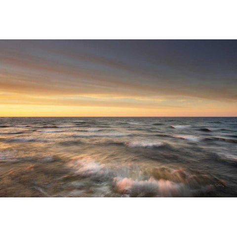 Lake Superior Waves Black Modern Wood Framed Art Print by Majchrowicz, Alan