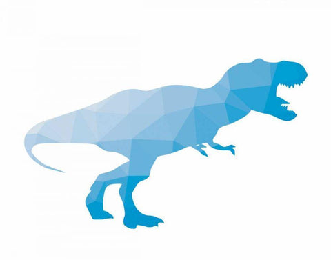 Geo Dinosaur I Black Ornate Wood Framed Art Print with Double Matting by Wild Apple Portfolio