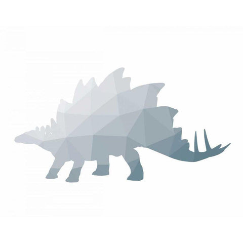 Geo Dinosaur II White Modern Wood Framed Art Print by Wild Apple Portfolio