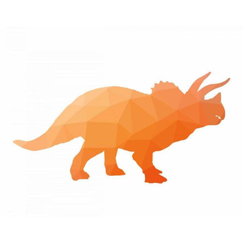 Geo Dinosaur III White Modern Wood Framed Art Print by Wild Apple Portfolio