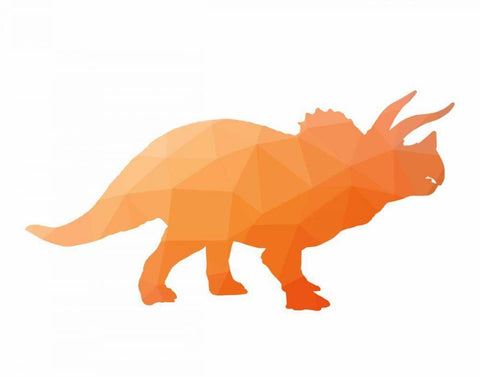 Geo Dinosaur III White Modern Wood Framed Art Print with Double Matting by Wild Apple Portfolio