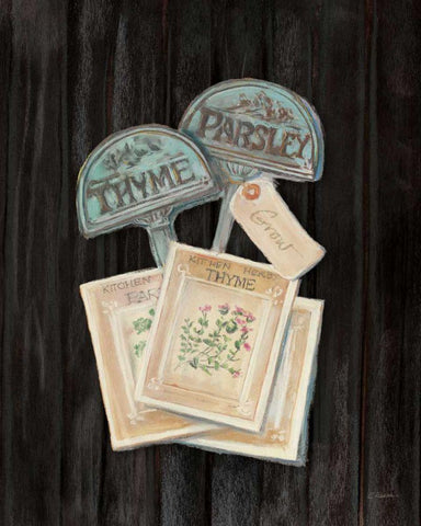 Seed Packs Black Wood Black Ornate Wood Framed Art Print with Double Matting by Rowan, Carol