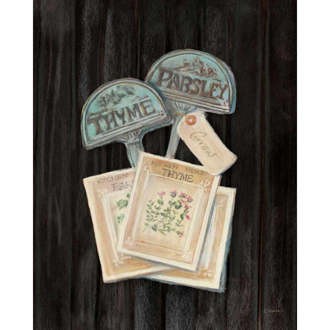 Seed Packs Black Wood White Modern Wood Framed Art Print by Rowan, Carol