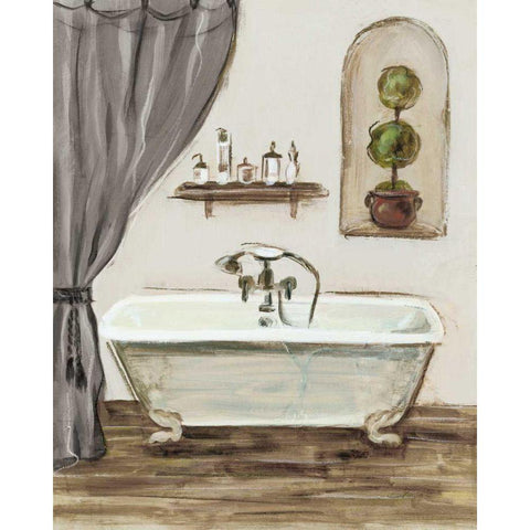 Tuscan Bath I Greige Black Modern Wood Framed Art Print with Double Matting by Vassileva, Silvia