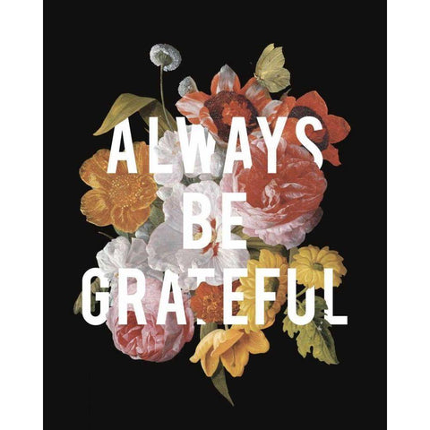 Floral Sentiment I Black Crop White Modern Wood Framed Art Print by Wild Apple Portfolio