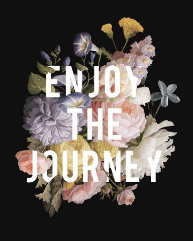 Floral Sentiment II Black Crop White Modern Wood Framed Art Print with Double Matting by Wild Apple Portfolio