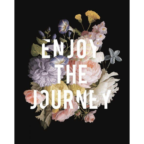 Floral Sentiment II Black Crop White Modern Wood Framed Art Print by Wild Apple Portfolio