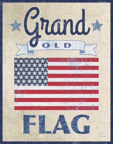 Grand Old Flag Dark Black Ornate Wood Framed Art Print with Double Matting by Grove, Beth