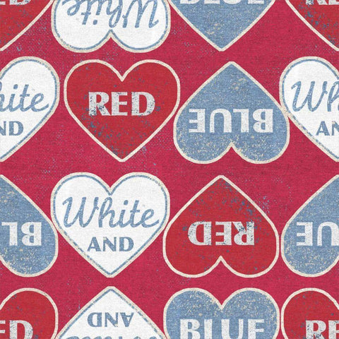 Patriotic Dark Pattern I White Modern Wood Framed Art Print with Double Matting by Grove, Beth