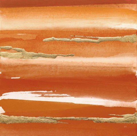 Gilded Mandarin III Burnt Orange Black Ornate Wood Framed Art Print with Double Matting by Paschke, Chris