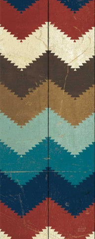 Native Tapestry Panel I Black Ornate Wood Framed Art Print with Double Matting by Mullan, Michael