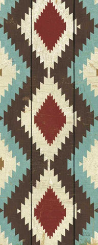 Native Tapestry Panel III Black Ornate Wood Framed Art Print with Double Matting by Mullan, Michael