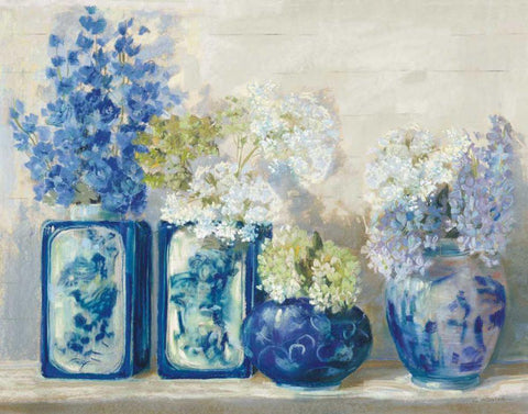 Ladys Mantle on Shiplap Black Ornate Wood Framed Art Print with Double Matting by Rowan, Carol