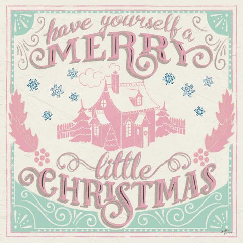 Merry Little Christmas V Vintage White Modern Wood Framed Art Print by Penner, Janelle