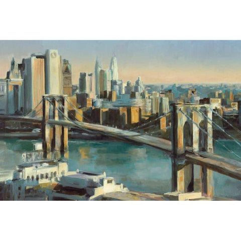 Into Manhattan 36c24 Black Modern Wood Framed Art Print by Hageman, Marilyn