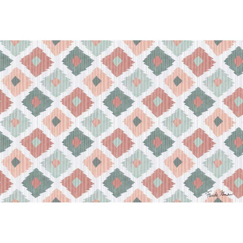 Ikat Pattern V Black Modern Wood Framed Art Print by Zaman, Farida