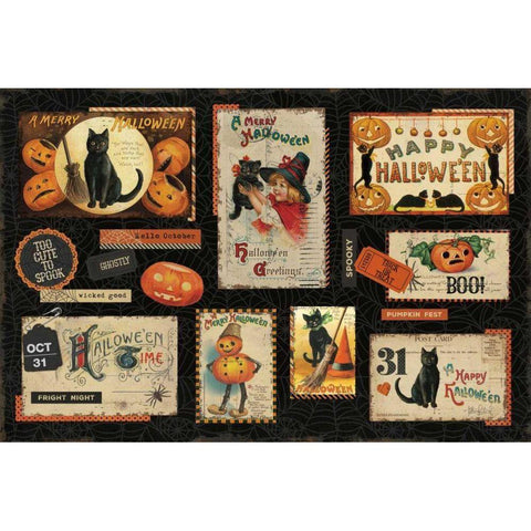 Halloween Nostalgia I Black Modern Wood Framed Art Print with Double Matting by Pertiet, Katie
