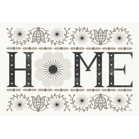 Folk Lodge Home v2 Neutral Gold Ornate Wood Framed Art Print with Double Matting by Mullan, Michael