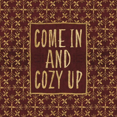 Cozy Up Gold Ornate Wood Framed Art Print with Double Matting by Charron, Veronique