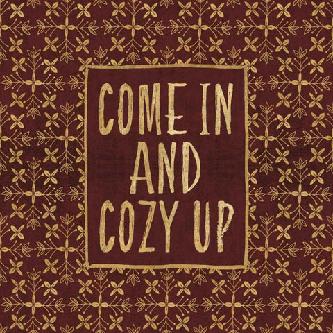 Cozy Up Black Ornate Wood Framed Art Print with Double Matting by Charron, Veronique