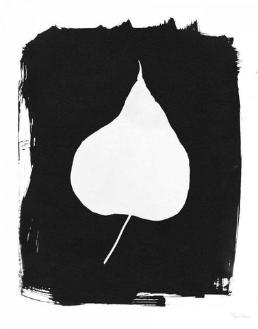 Nature by the Lake Leaves III Black White Modern Wood Framed Art Print with Double Matting by Rhue, Piper